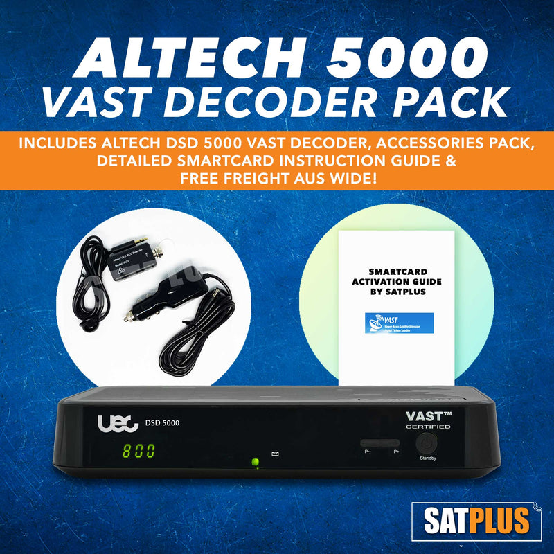 NEW Model with Digital Display Altech DSD5000 VAST Satellite Decoder Box bundle