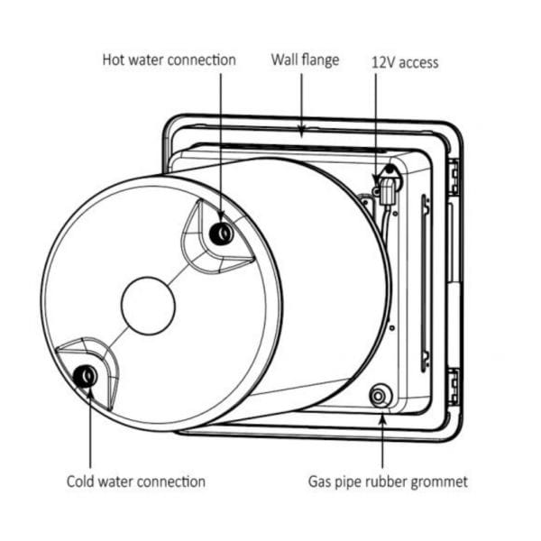 Global Heritage 28L Gas & Electric Caravan Hot Water System