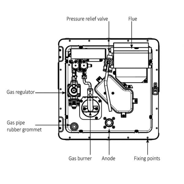 Global Heritage 28L Gas & Electric Caravan Hot Water System