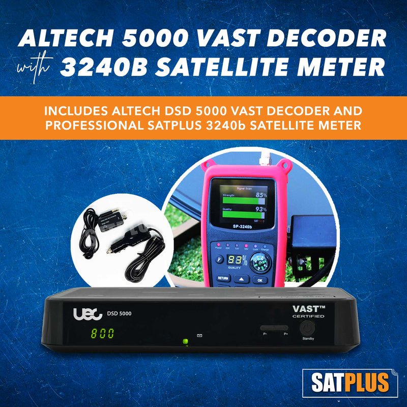 SatPlus 3240b Satellite Meter with UEC Altech DSD 5000 Decoder Bundle