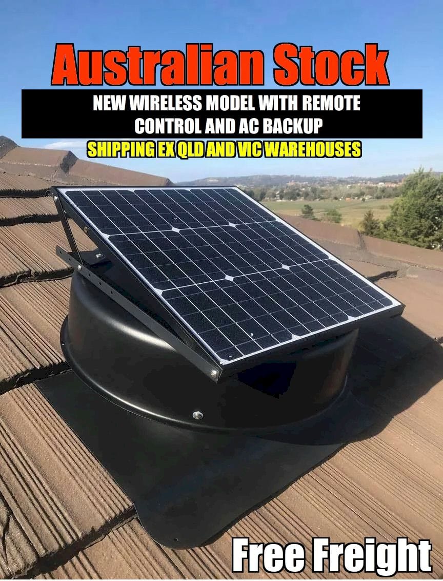 GENUINE Solarking WIRELESS MODEL V4 Roof Ventilation Fan with remote and AC backup FREE FREIGHT