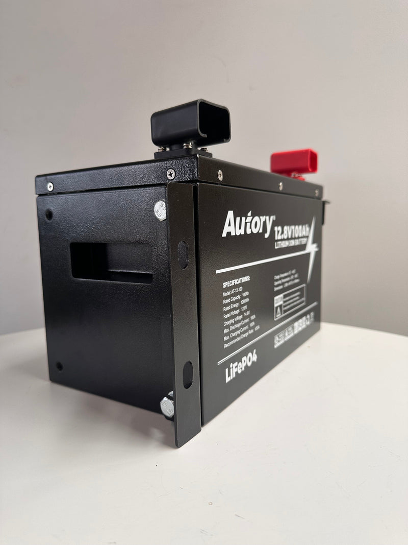 SJRV Autory 12V Hi-Output LifePO4 100A Lithium Battery | Metal Case | 3 Year Warranty