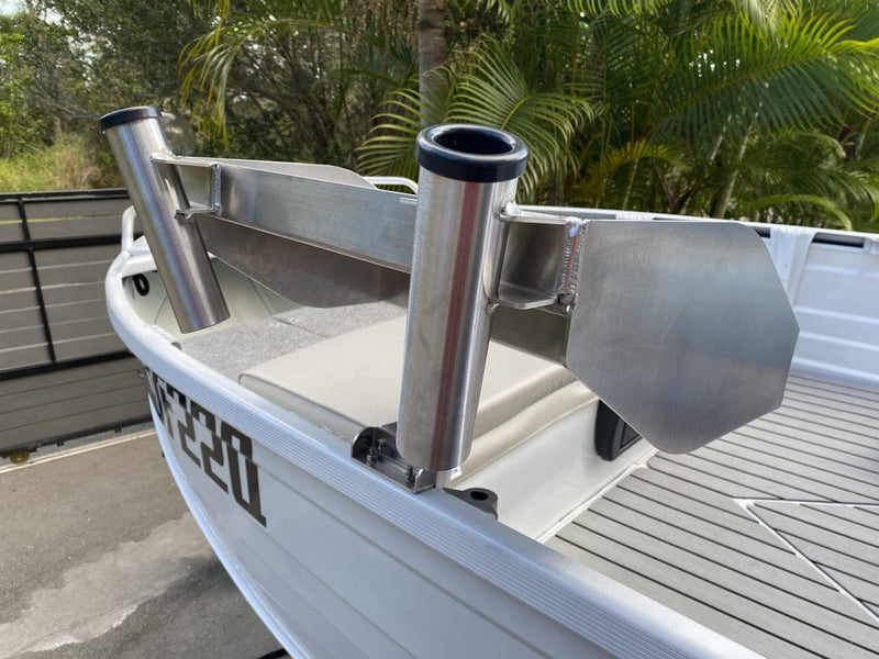 Deluxe Aluminium Bait Board - Includes Dual Rod Holders and Mounting Kit