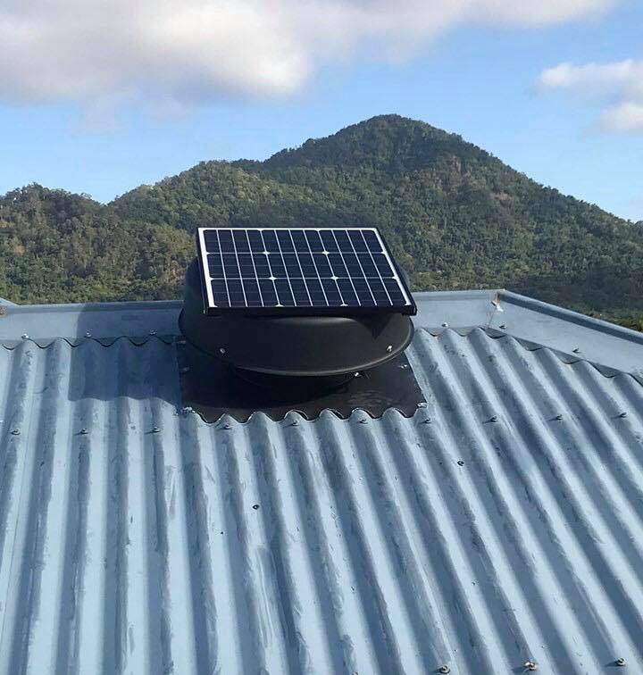 solar roof fan installation